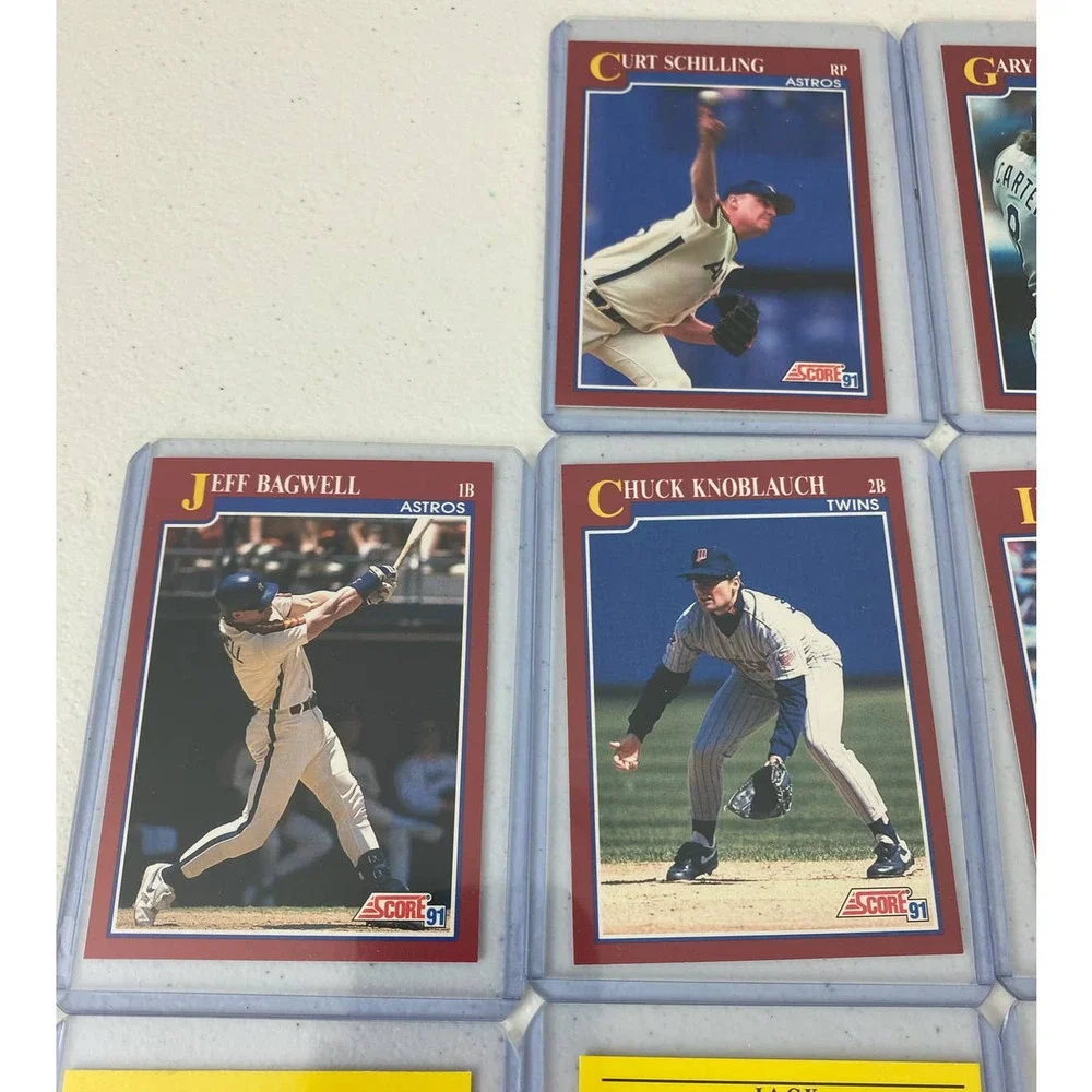 VTG Lot Bundle of 14 1991 Score and Fleer MLB collectible baseball trading cards